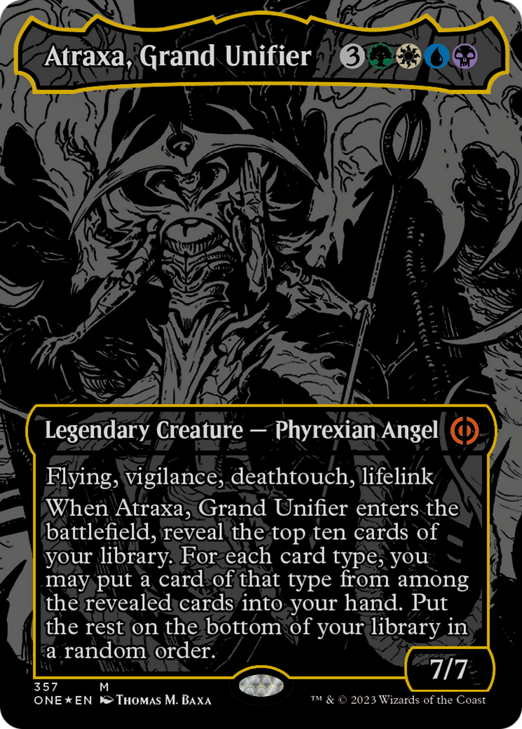 Atraxa, Grand Unifier (Oil Slick Raised Foil) [Phyrexia: All Will Be One] - Destination Retro