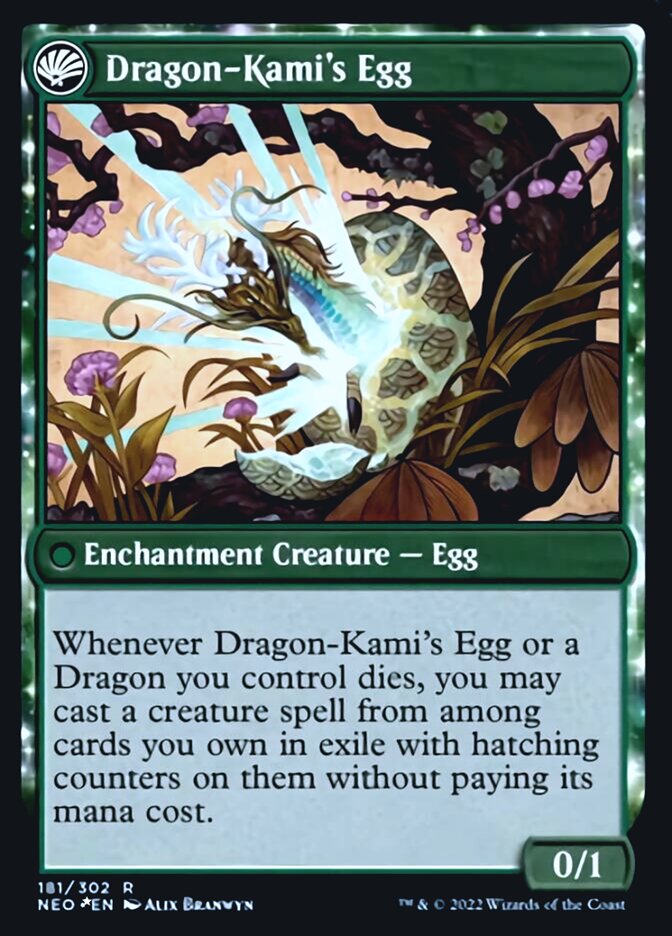 The Dragon-Kami Reborn // Dragon-Kami's Egg [Kamigawa: Neon Dynasty Prerelease Promos] - Destination Retro