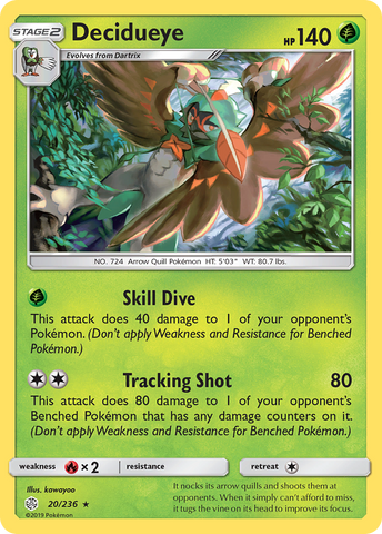 Decidueye (20/236) [Sun & Moon: Cosmic Eclipse] - Destination Retro