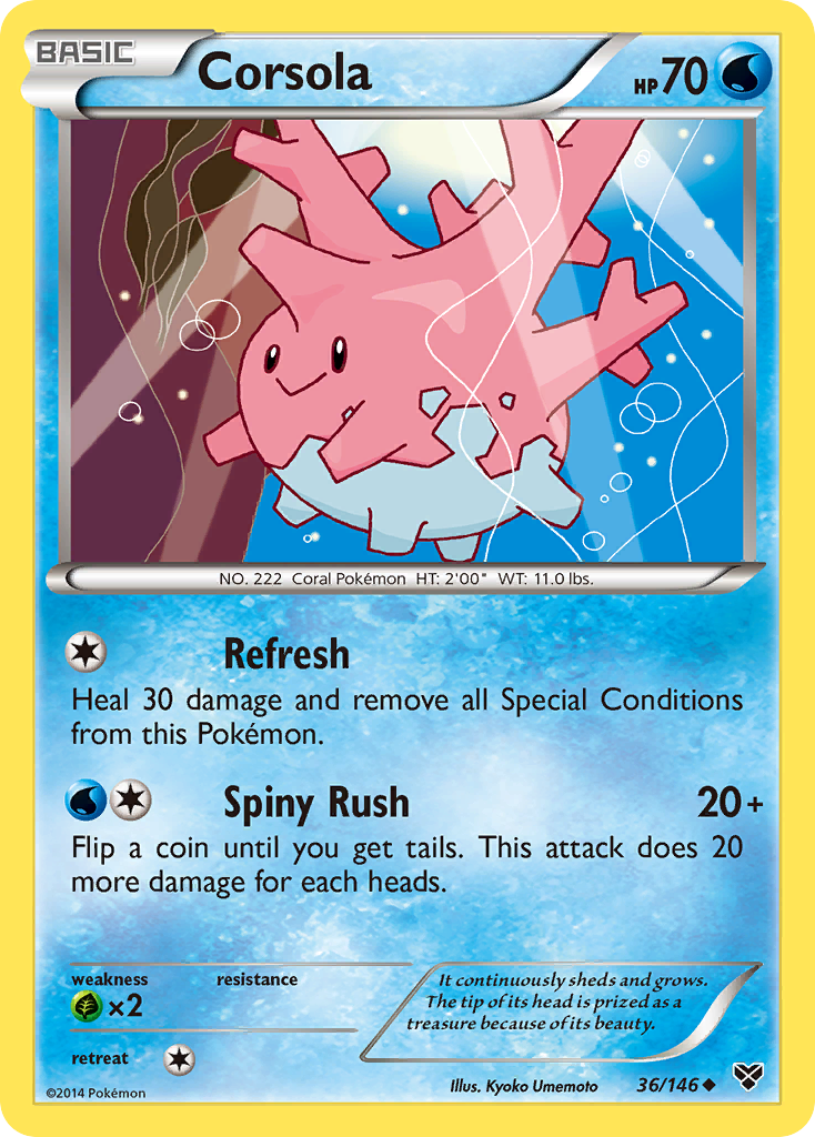 Corsola (36/146) [XY: Base Set] - Destination Retro