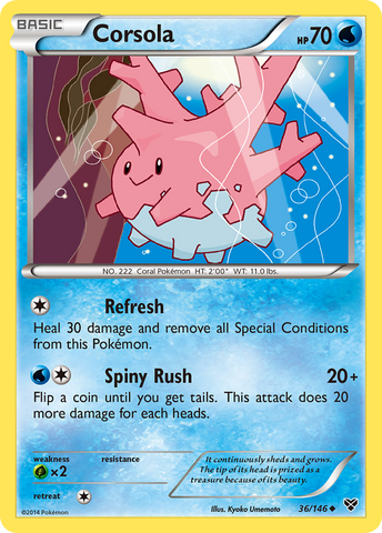 Corsola (36/146) [XY: Base Set] - Destination Retro