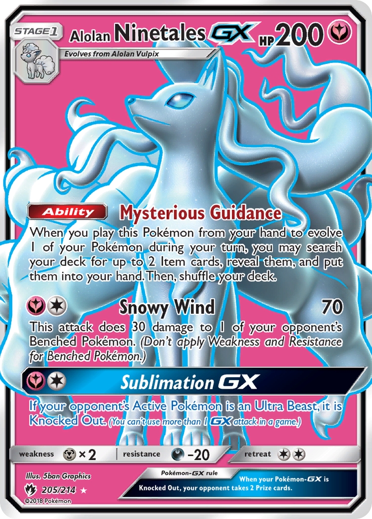 Alolan Ninetales GX (205/214) [Sun & Moon: Lost Thunder] - Destination Retro
