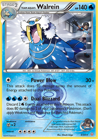 Team Aqua's Walrein (5/34) [XY: Double Crisis] - Destination Retro