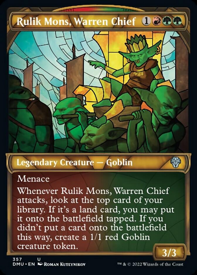 Rulik Mons, Warren Chief (Showcase Textured) [Dominaria United] - Destination Retro