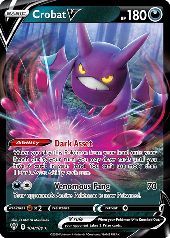 Crobat V (104/189) [Sword & Shield: Darkness Ablaze] - Destination Retro