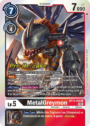 MetalGreymon [BT12-068] [Across Time Pre-Release Cards] - Destination Retro