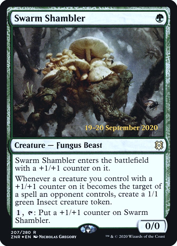 Swarm Shambler  [Zendikar Rising Prerelease Promos] - Destination Retro