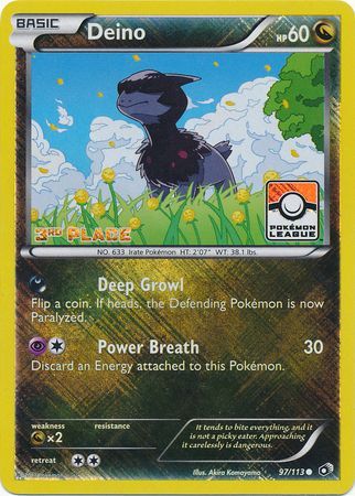 Deino (97/113) (League Promo 3rd Place) [Black & White: Legendary Treasures] - Destination Retro