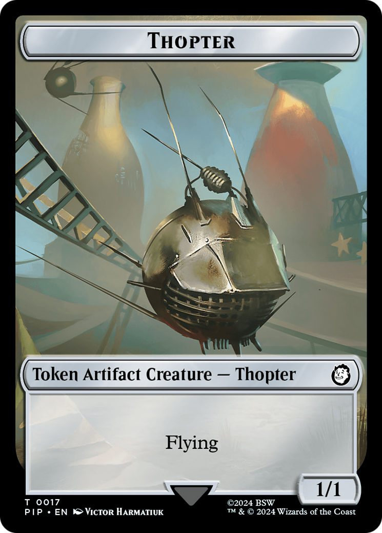 Food (0012) // Thopter Double-Sided Token [Fallout Tokens] - Destination Retro