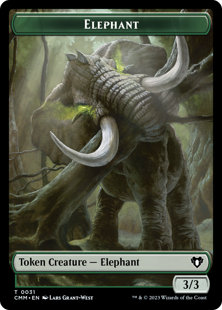 Soldier // Elephant Double-Sided Token [Commander Masters Tokens] - Destination Retro