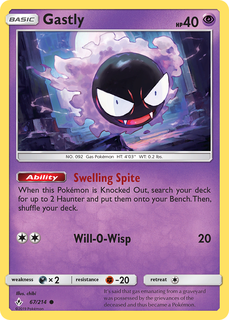 Gastly (67/214) [Sun & Moon: Unbroken Bonds] - Destination Retro