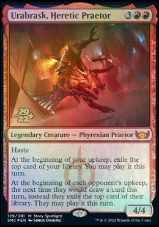 Urabrask, Heretic Praetor [Streets of New Capenna Prerelease Promos] - Destination Retro