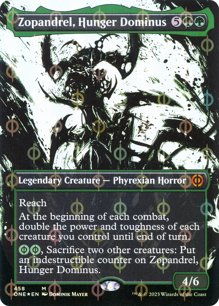 Zopandrel, Hunger Dominus (Borderless Ichor Step-and-Compleat Foil) [Phyrexia: All Will Be One] - Destination Retro