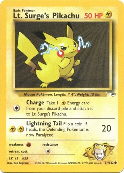 Lt. Surge's Pikachu (81/132) [Gym Heroes Unlimited] - Destination Retro