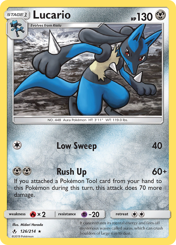 Lucario (126/214) [Sun & Moon: Unbroken Bonds] - Destination Retro