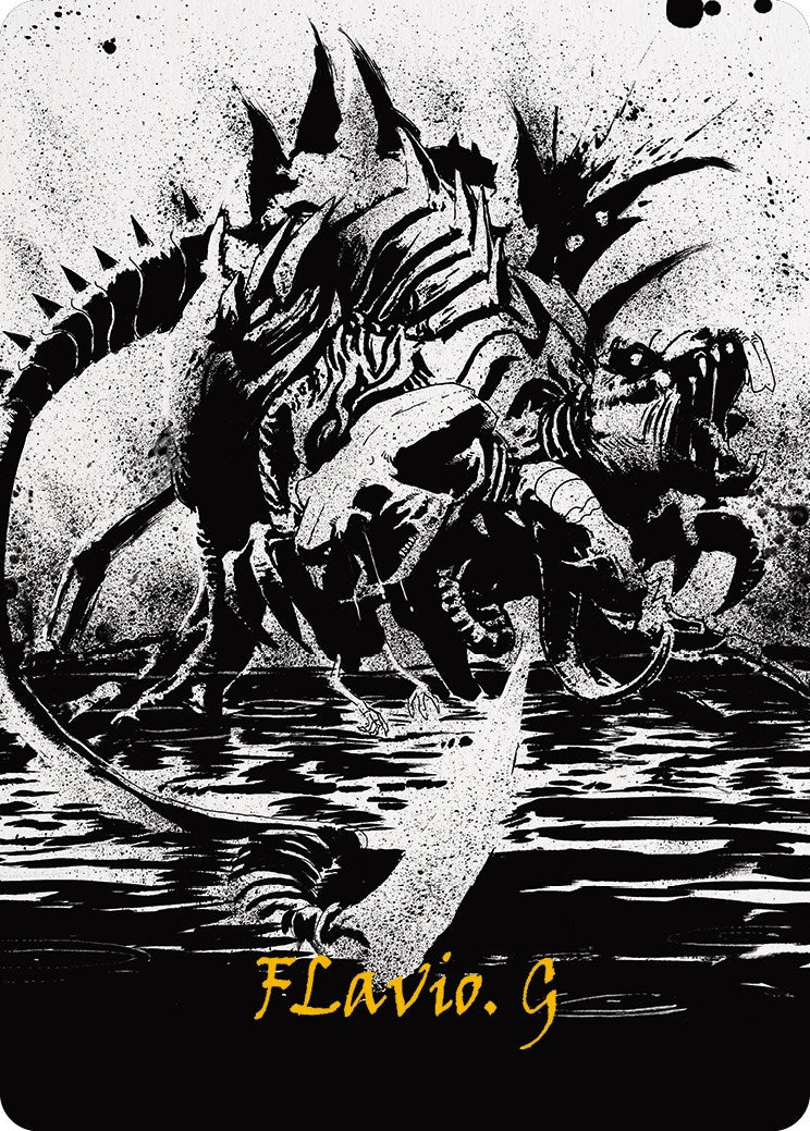 Karumonix, the Rat King Art Card (Gold-Stamped Signature) [Phyrexia: All Will Be One Art Series] - Destination Retro