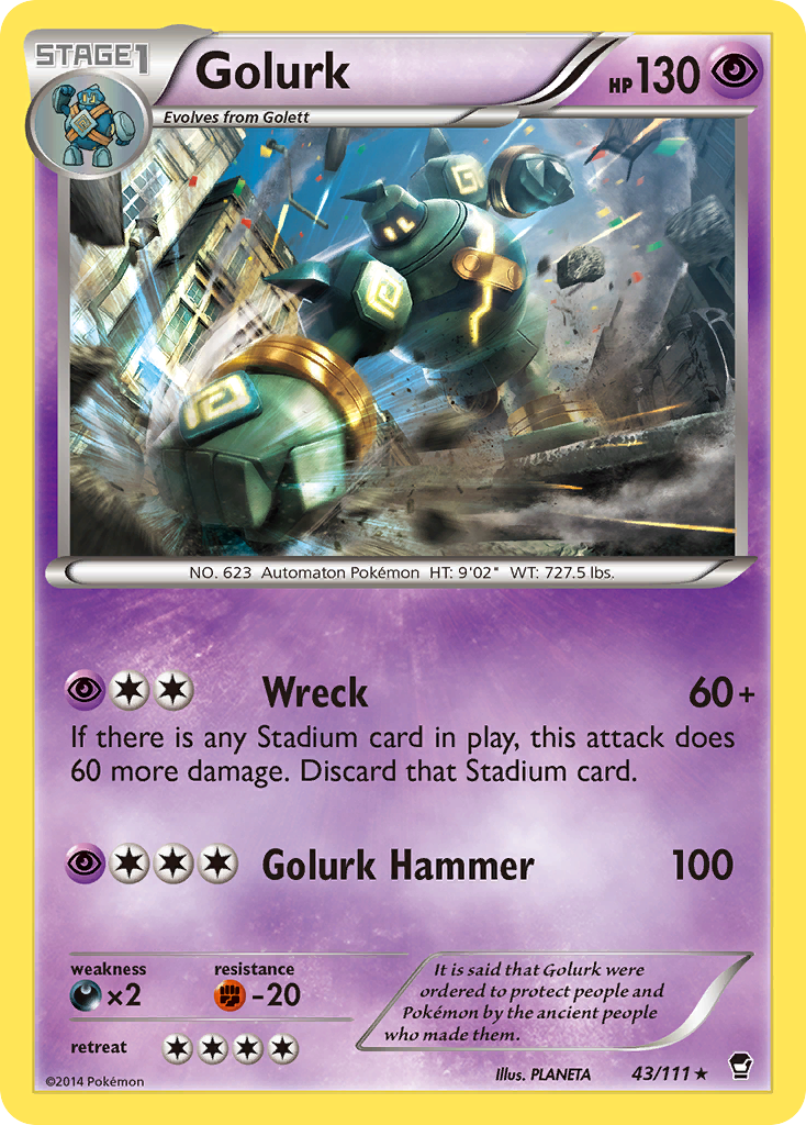 Golurk (43/111) [XY: Furious Fists] - Destination Retro