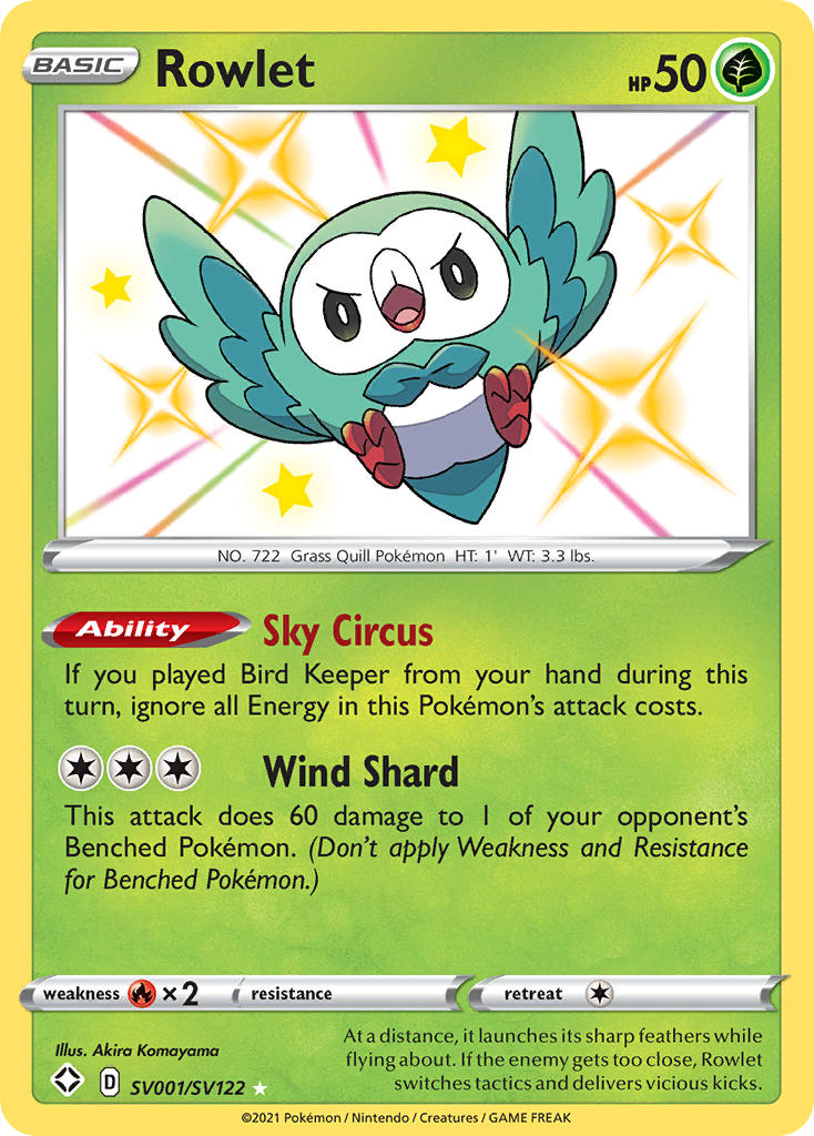 Rowlet (SV001/SV122) [Sword & Shield: Shining Fates] - Destination Retro