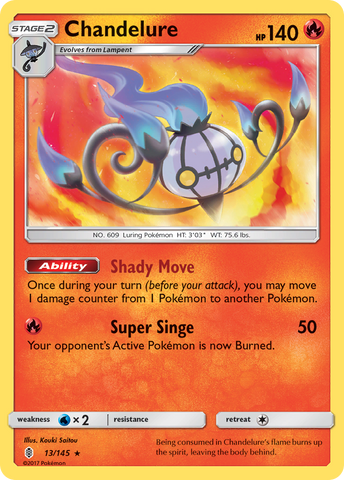 Chandelure (13/145) [Sun & Moon: Guardians Rising] - Destination Retro
