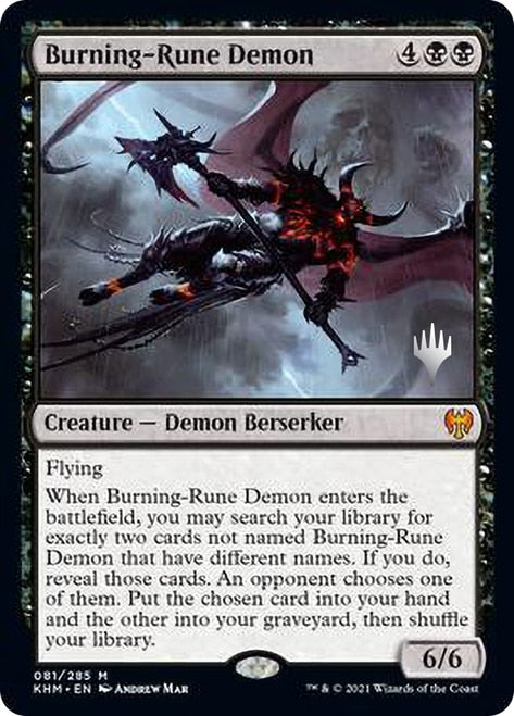 Burning-Rune Demon [Kaldheim Promo Pack] - Destination Retro
