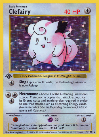 Clefairy (5/102) [Base Set 1st Edition] - Destination Retro