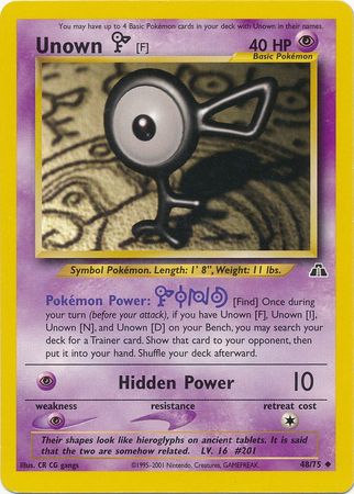 Unown [F] (48/75) [Neo Discovery Unlimited] - Destination Retro