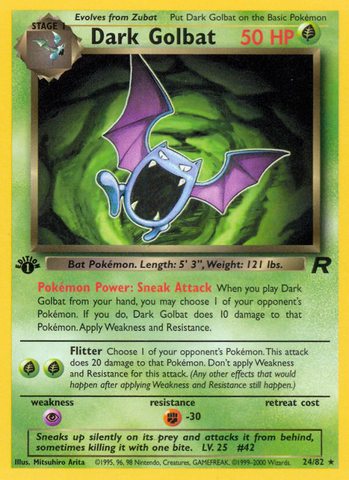 Dark Golbat (24/82) [Team Rocket 1st Edition] - Destination Retro