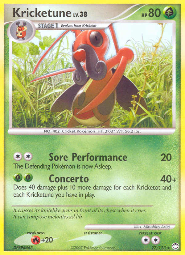 Kricketune (27/123) [Diamond & Pearl: Mysterious Treasures] - Destination Retro