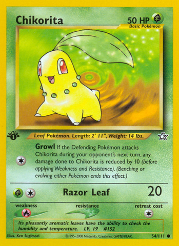 Chikorita (54/111) [Neo Genesis 1st Edition] - Destination Retro