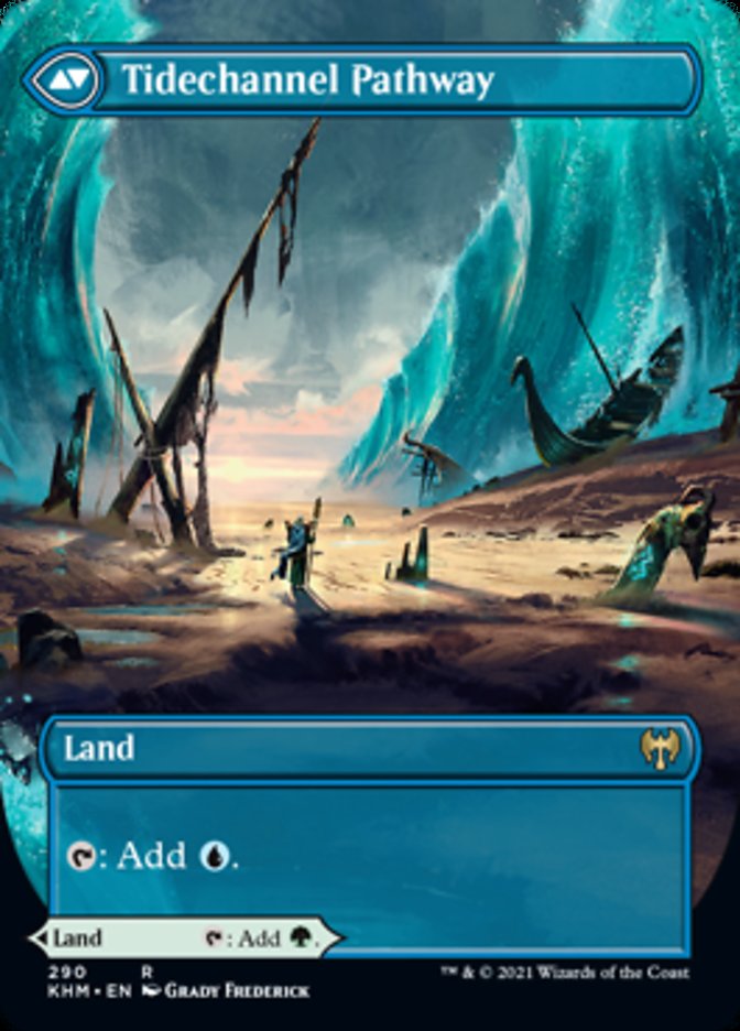 Barkchannel Pathway // Tidechannel Pathway (Borderless Alternate Art) [Kaldheim] - Destination Retro