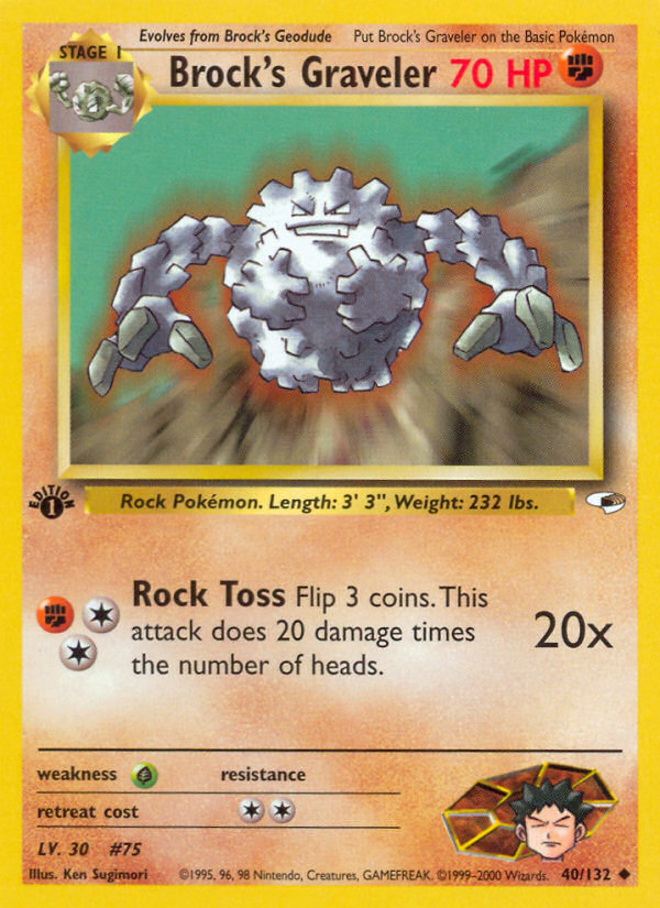 Brock's Graveler (40/132) [Gym Heroes 1st Edition] - Destination Retro