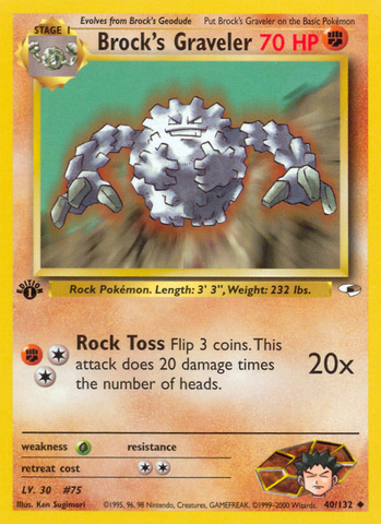Brock's Graveler (40/132) [Gym Heroes 1st Edition] - Destination Retro