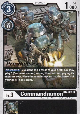 Commandramon [BT4-063] [Great Legend Pre-Release Promos] - Destination Retro