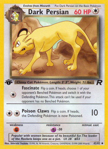 Dark Persian (42/82) [Team Rocket 1st Edition] - Destination Retro
