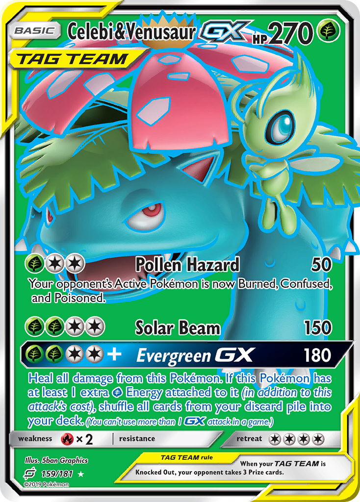 Celebi & Venusaur GX (159/181) [Sun & Moon: Team Up] - Destination Retro
