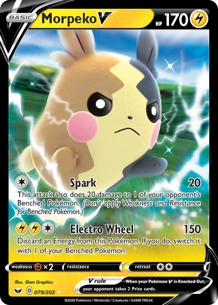 Morpeko V (79/202) [Sword & Shield: Base Set] - Destination Retro