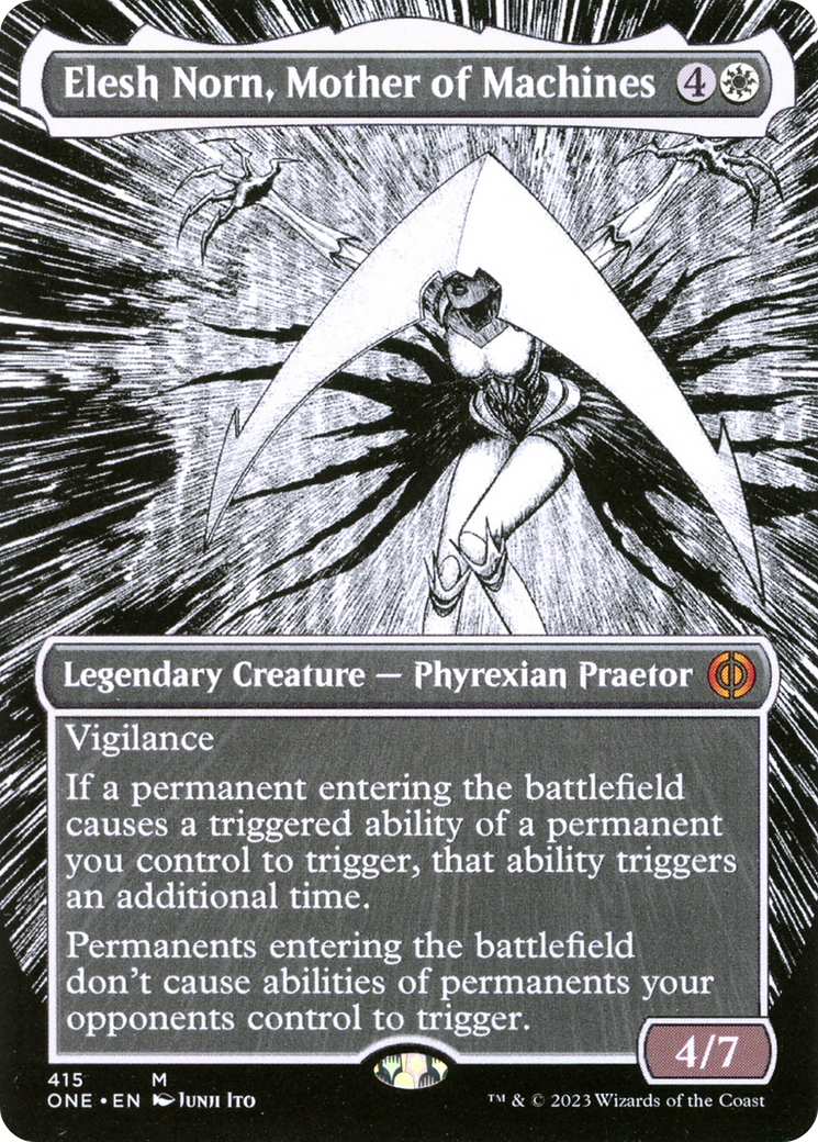 Elesh Norn, Mother of Machines (Borderless Manga) [Phyrexia: All Will Be One] - Destination Retro