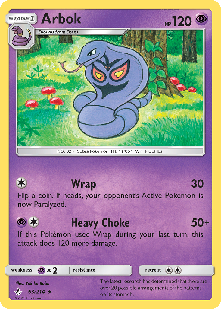 Arbok (63/214) [Sun & Moon: Unbroken Bonds] - Destination Retro