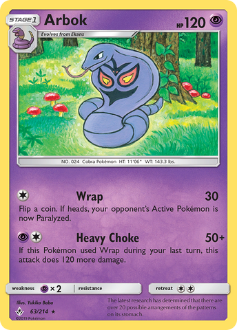 Arbok (63/214) [Sun & Moon: Unbroken Bonds] - Destination Retro