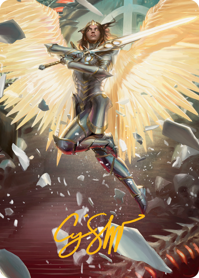 Archangel Elspeth Art Card (Gold-Stamped Signature) [March of the Machine Art Series] - Destination Retro