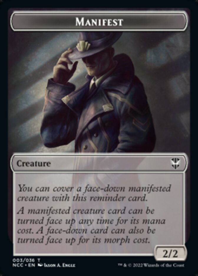 Manifest // Copy Double-sided Token [Streets of New Capenna Commander Tokens] - Destination Retro