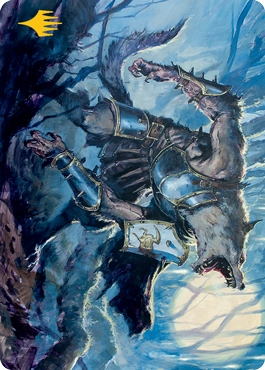 Moonrage Brute Art Card (Gold-Stamped Signature) [Innistrad: Midnight Hunt Art Series] - Destination Retro