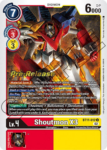 Shoutmon X3 [BT11-012] [Dimensional Phase Pre-Release Promos] - Destination Retro