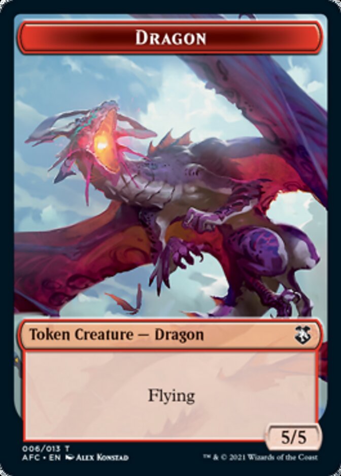 Dragon // Dragon Spirit Double-sided Token [Dungeons & Dragons: Adventures in the Forgotten Realms Commander Tokens] - Destination Retro