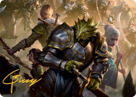 You Come to the Gnoll Camp Art Card (Gold-Stamped Signature) [Dungeons & Dragons: Adventures in the Forgotten Realms Art Series] - Destination Retro