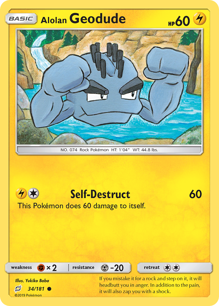 Alolan Geodude (34/181) [Sun & Moon: Team Up] - Destination Retro