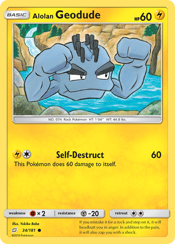 Alolan Geodude (34/181) [Sun & Moon: Team Up] - Destination Retro