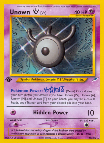 Unown [W] (29/105) [Neo Destiny 1st Edition] - Destination Retro