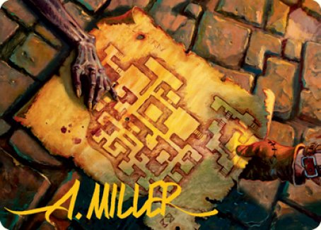 Dungeon Map Art Card (Gold-Stamped Signature) [Dungeons & Dragons: Adventures in the Forgotten Realms Art Series] - Destination Retro