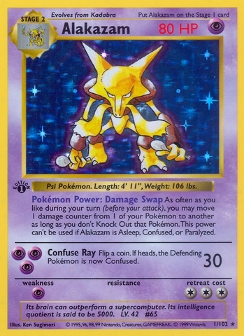 Alakazam (1/102) [Base Set 1st Edition] - Destination Retro